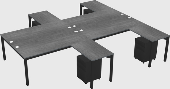 Shared L-shaped Desk