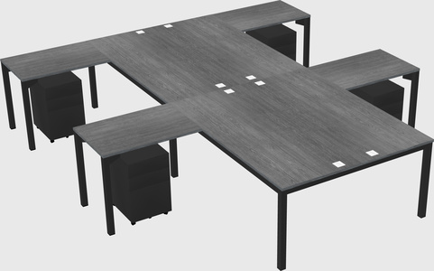 Shared l-shaped desk