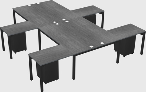 Shared l-shaped desk