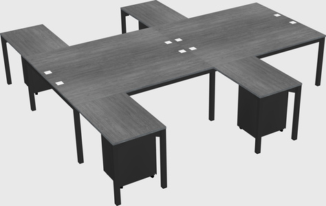Shared l-shaped desk