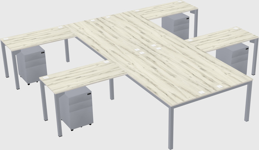 Shared l-shaped desk