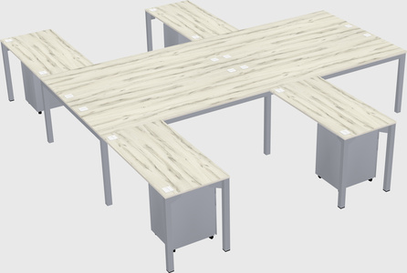 Shared l-shaped desk