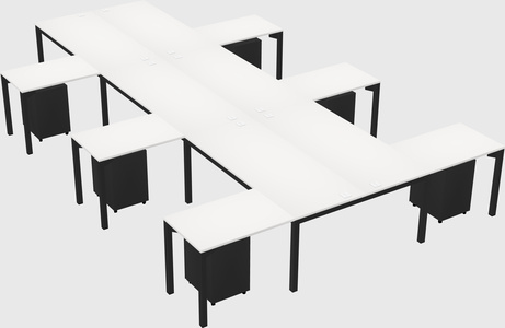 Shared l-shaped desk