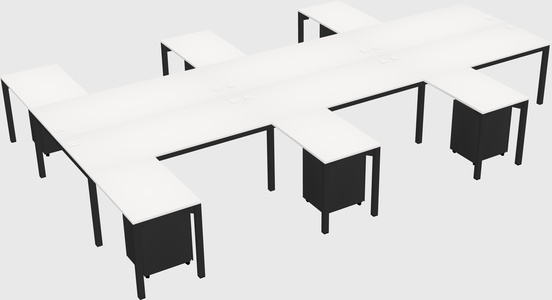 Shared l-shaped desk