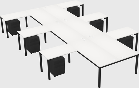 Shared l-shaped desk
