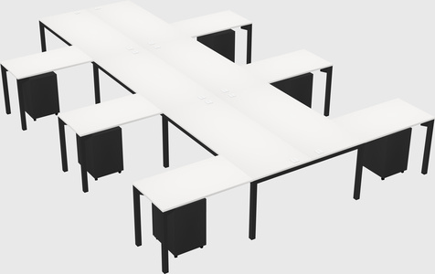 Shared l-shaped desk