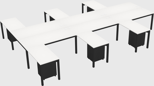 Shared l-shaped desk