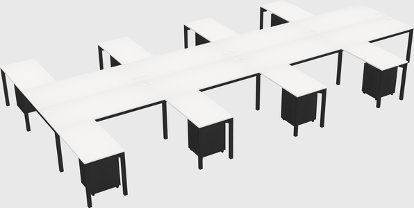 Shared l-shaped desk