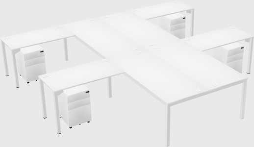 Shared l-shaped desk
