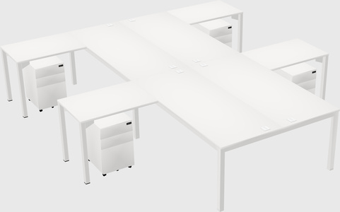 Shared l-shaped desk