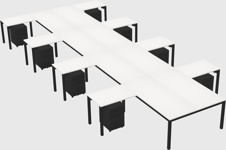 Shared l-shaped desk