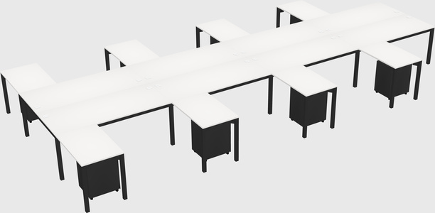 Shared l-shaped desk