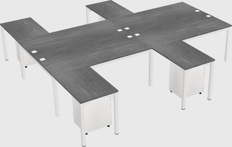 Shared l-shaped desk