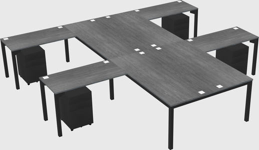 Shared l-shaped desk