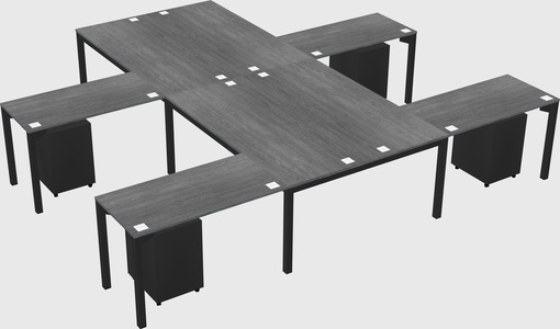 Shared l-shaped desk