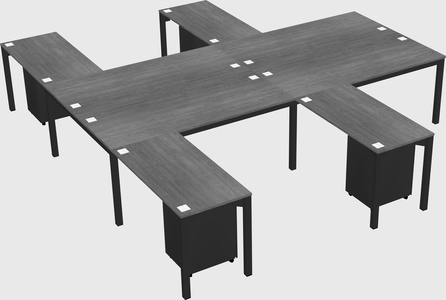 Shared l-shaped desk