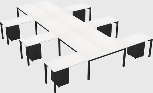 Shared l-shaped desk