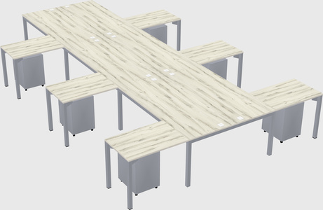 Shared l-shaped desk