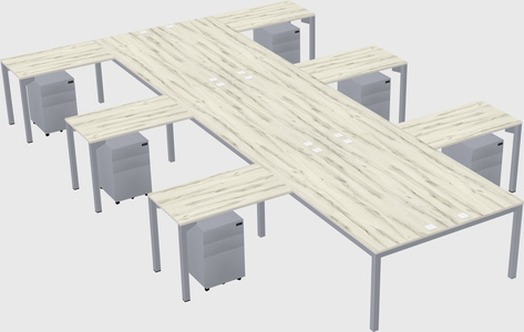 Shared l-shaped desk