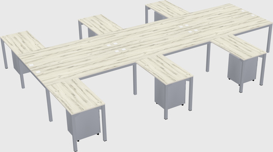 Shared l-shaped desk