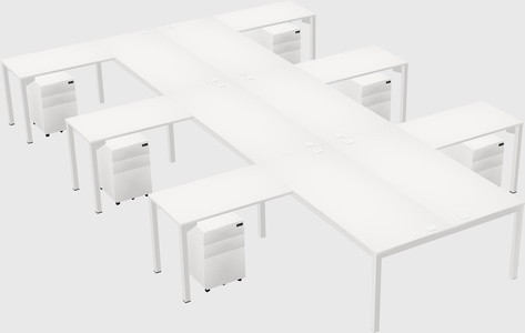 Shared l-shaped desk