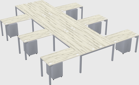 Shared l-shaped desk