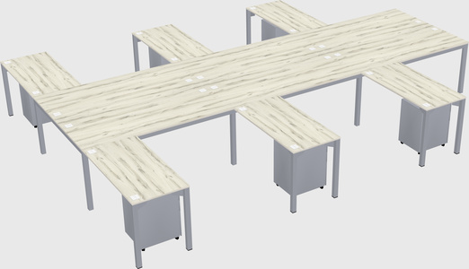 Shared l-shaped desk