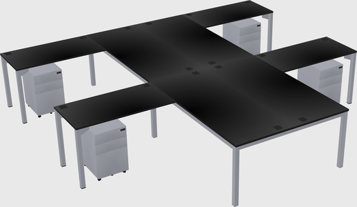 Shared l-shaped desk
