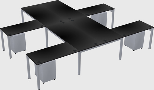 Shared l-shaped desk