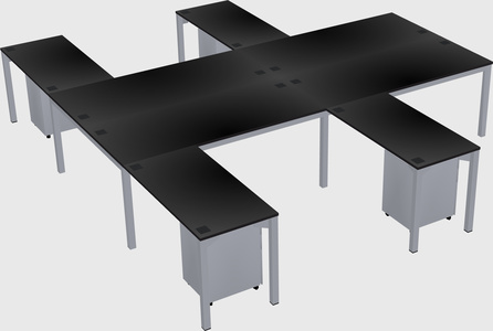 Shared l-shaped desk