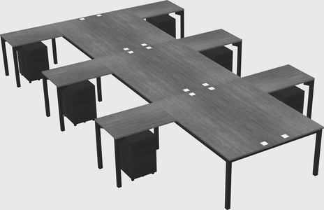 Shared l-shaped desk