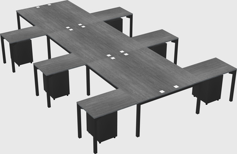 Shared l-shaped desk