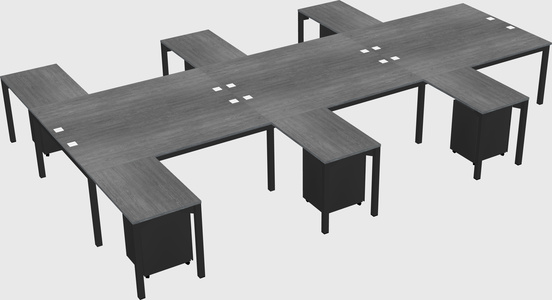 Shared l-shaped desk