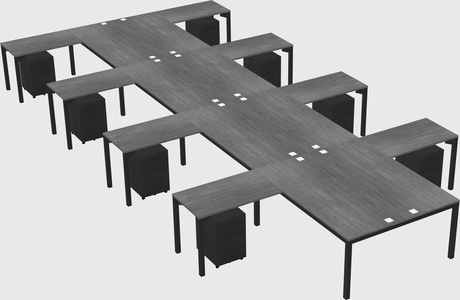Shared l-shaped desk
