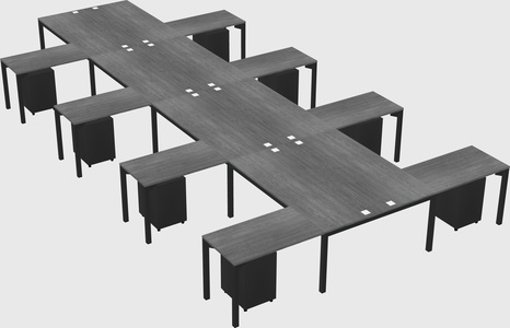 Shared l-shaped desk