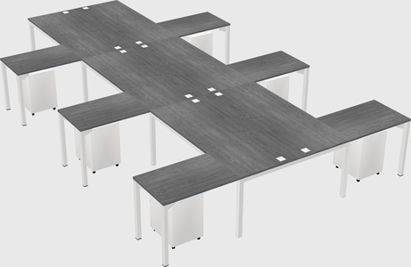 Shared l-shaped desk