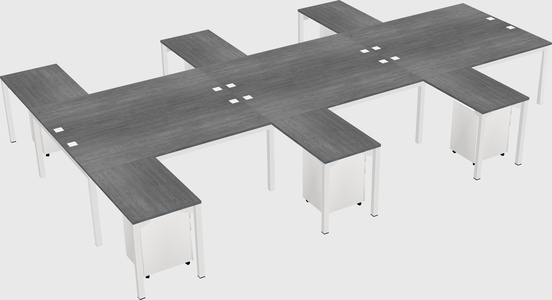 Shared l-shaped desk