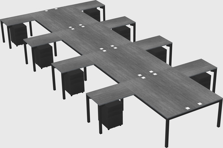 Shared l-shaped desk