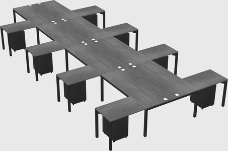 Shared l-shaped desk