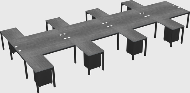 Shared l-shaped desk