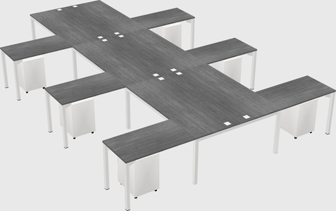 Shared l-shaped desk