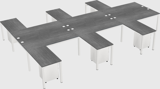 Shared l-shaped desk
