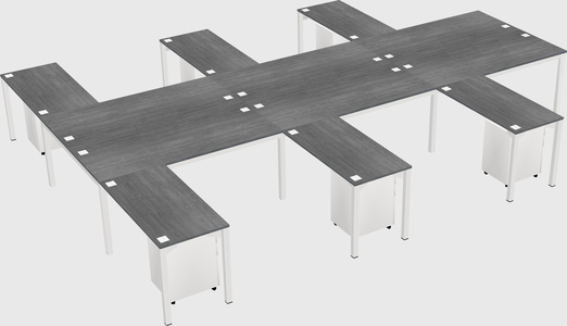 Shared l-shaped desk