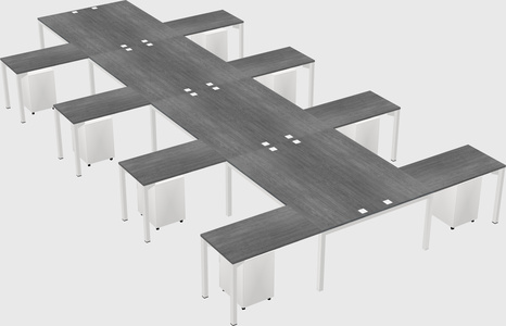 Shared l-shaped desk
