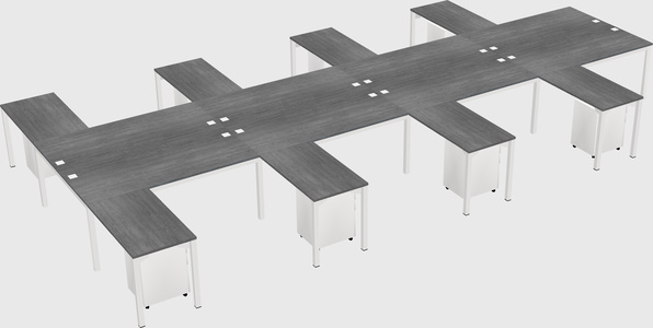 Shared l-shaped desk
