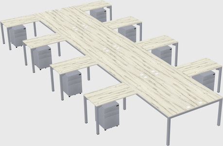 Shared l-shaped desk