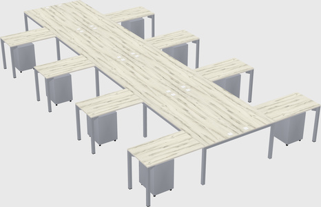 Shared l-shaped desk