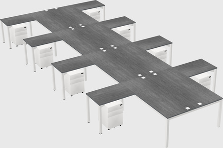 Shared l-shaped desk