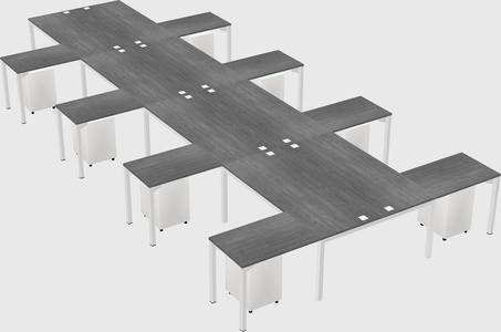 Shared l-shaped desk