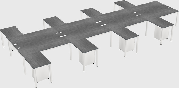 Shared l-shaped desk